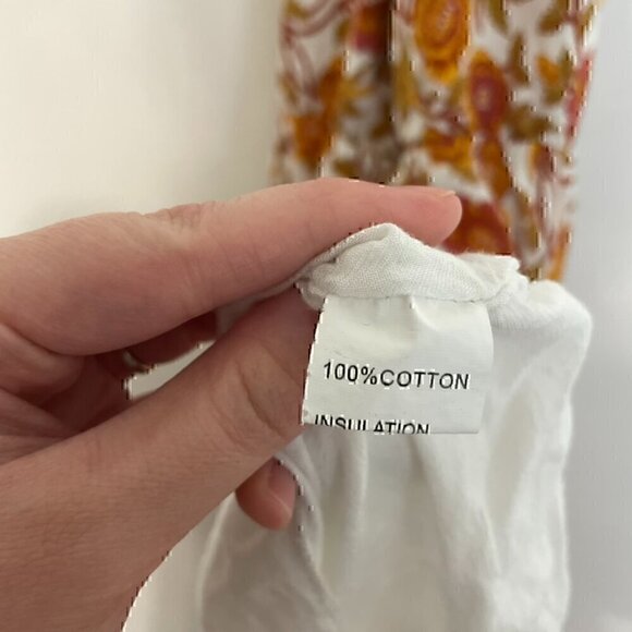 SHEIN White Orange Mustard Floral Border Print Boho Halter Dress ALTERED STRAPS - Picture 9 of 16